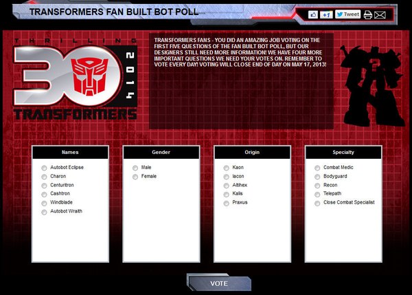 Transformers Fan Built Bot Poll Part 2   Hasbro Wants To Know More About The Fan's Transformer (1 of 1)